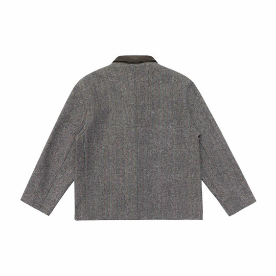 Herren Glencheck-Blousonjacke mit Lederkragen und großen Pattentaschen Shop Nory