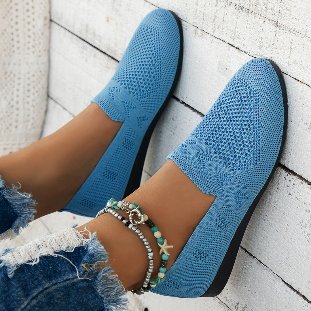 Damen Atmungsaktive Slip-On Sneakers mit flexiblem Strickdesign