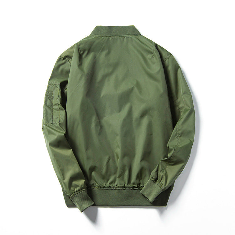 Herren leichte Nylon-Bomberjacke im Aviator‑Stil mit Ärmeltasche, Stehkragen und gerippten Bündchen Shop Nory