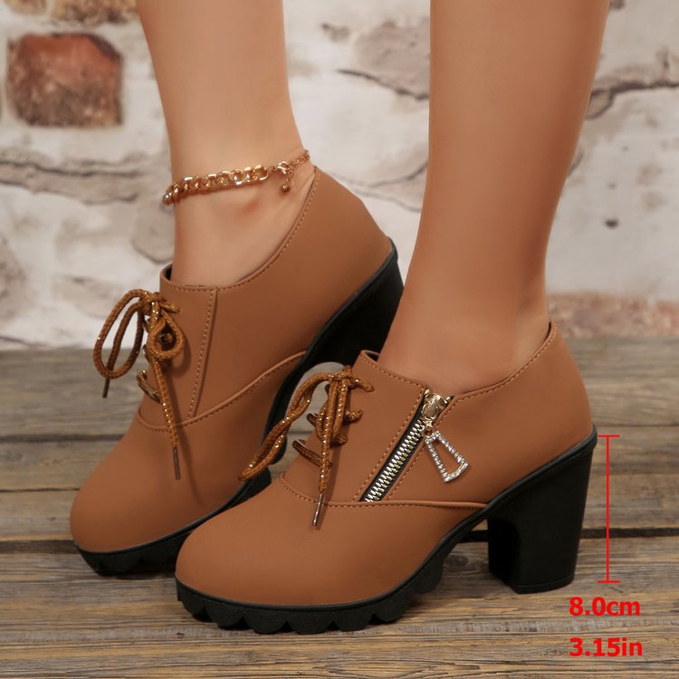 Damen Schnür-Pumps mit glitzernden Akzenten und rutschfester Sohle