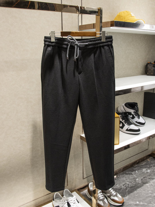 Herren Elegante Jogginghose im Tapered Schnitt mit Bundfalten und Kordelzug Shop Nory