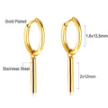 Damen Hängende Ohrstecker aus goldplattiertem Edelstahl mit elegantem Stabdesign Shop Nory