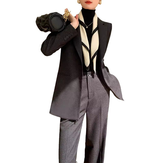 Damen Elegantes Blazer Set mit Taillengürtel Shop Nory