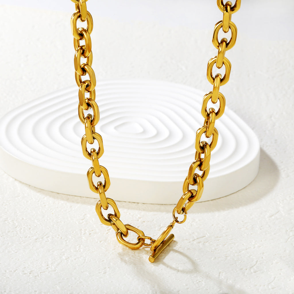Damen Edelstahl Gliederkette mit verstellbarem Toggleverschluss Shop Nory
