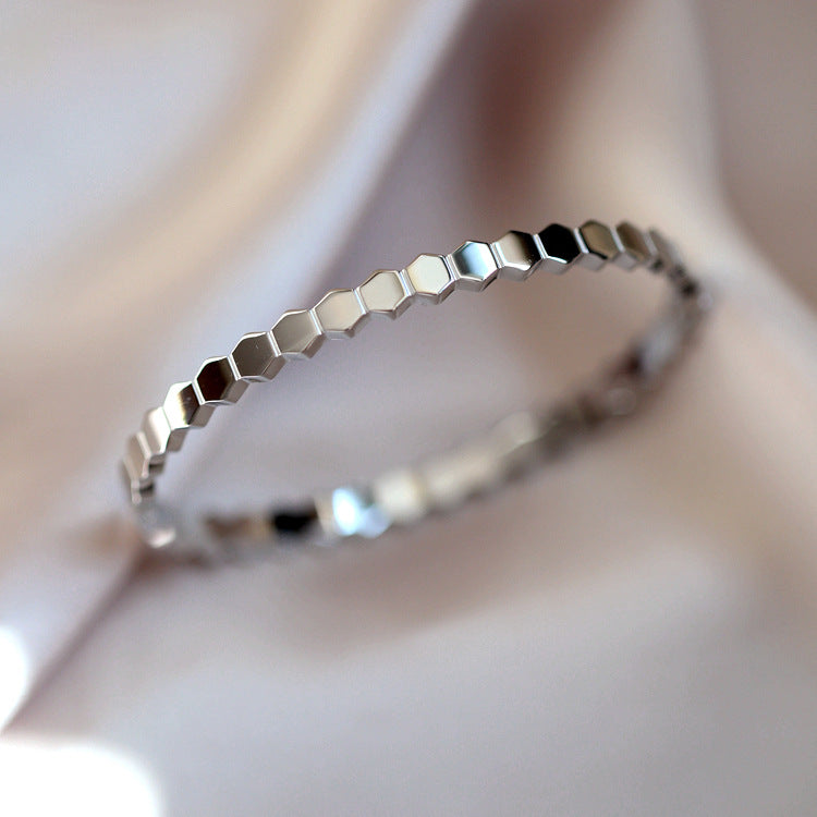 Damen Geometrisches Sechseck-Muster Bangle-Armband Shop Nory