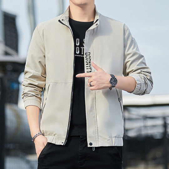 Herren Leichter Urbaner Tech-Blouson mit Nanobeschichtung, Stehkragen und verdeckten Reißverschlusstaschen Shop Nory