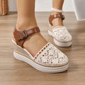 Damen Wedge-Sandalen mit filigranem Spitzen-Design