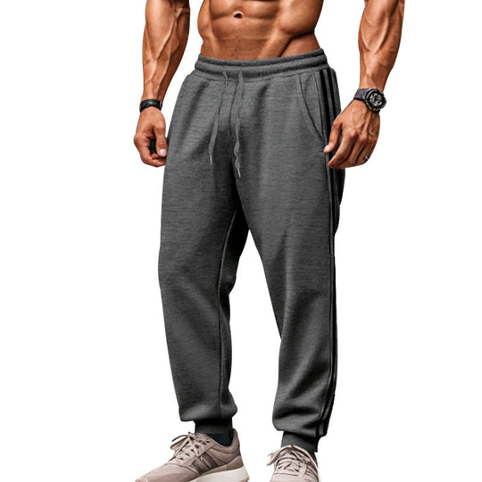 Herren Bequeme Sporthose mit kontrastierenden Seiteneinsätzen und elastischem Bund Shopnory