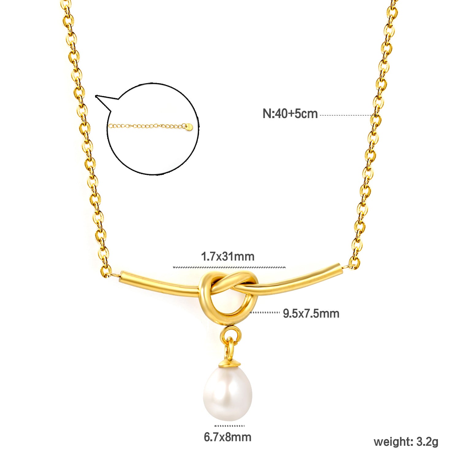 Damen Halskette mit kunstvollem Bogen-Anhänger aus hochwertigem Edelstahl Shop Nory