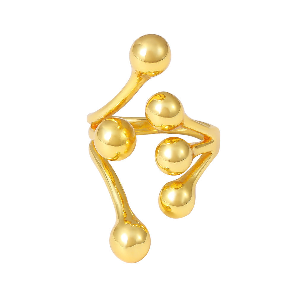 Damenring mit einzigartigem, geschwungenem Design aus Titanstahl Shop Nory