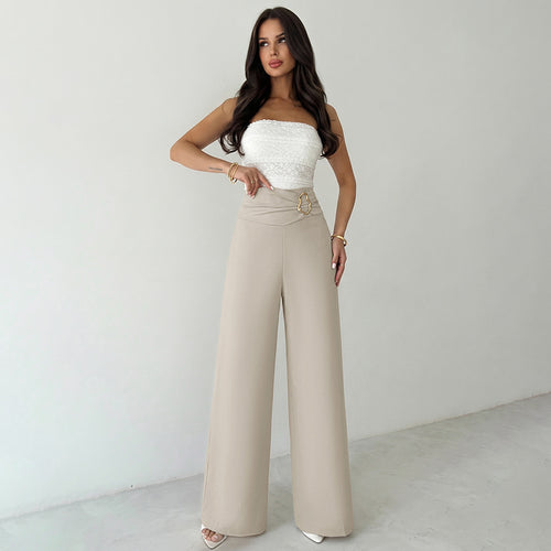 Damen Elegante High-Waist Palazzo-Hose Shop Nory