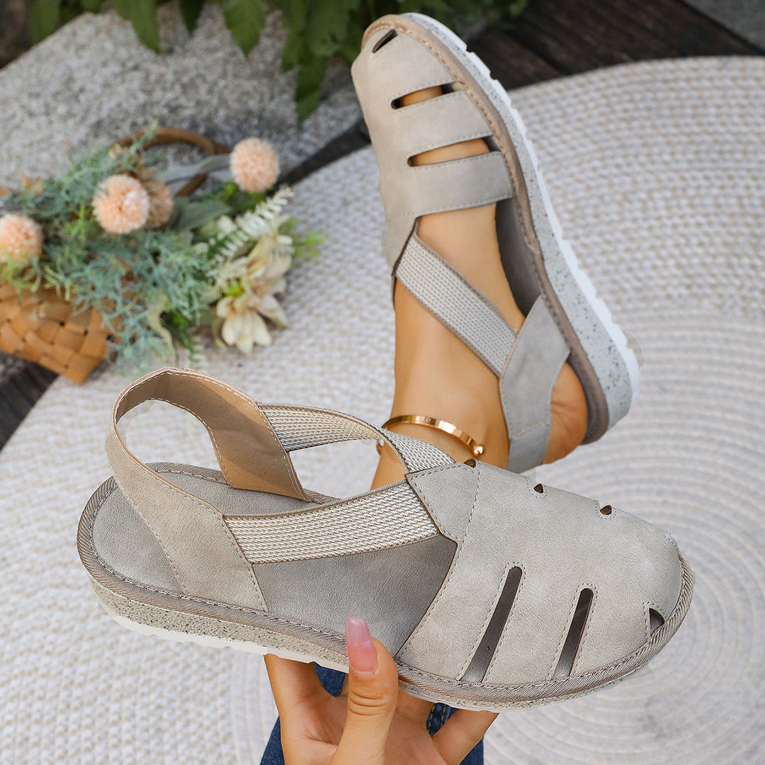 Damen Atmungsaktive Freizeitsandalen mit elastischen Riemen und ergonomischem Fußbett Shopnory