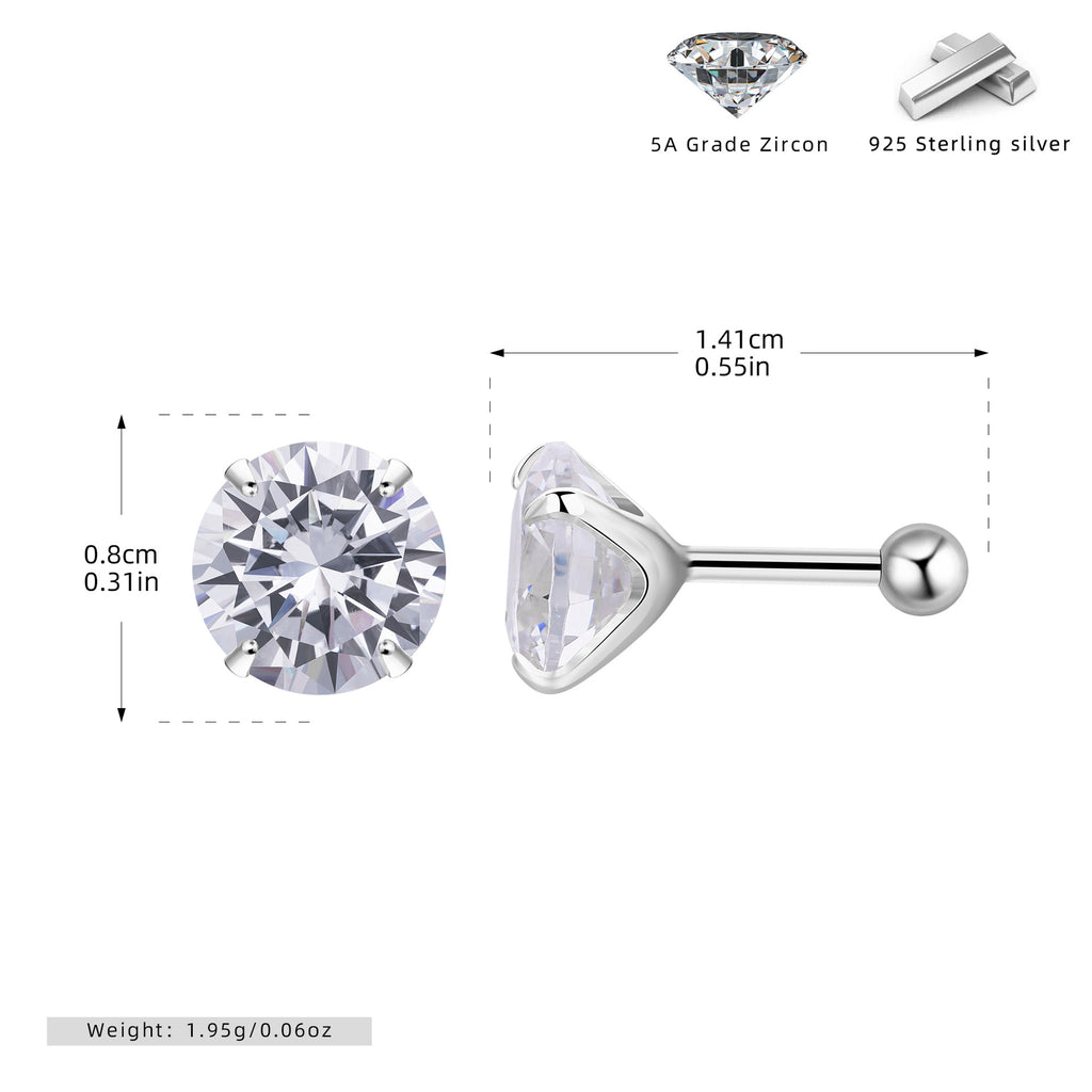 Damen Ohrstecker mit funkelndem Zirkon und hochwertigem 925 Sterling Silber Shop Nory