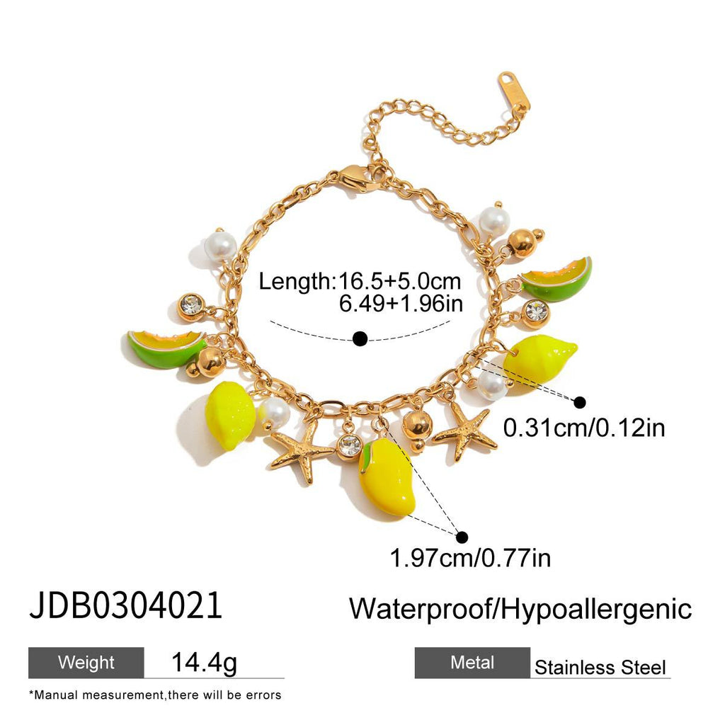 Damen Accessoire-Armband mit bunten Früchten und maritimen Anhängern Shop Nory