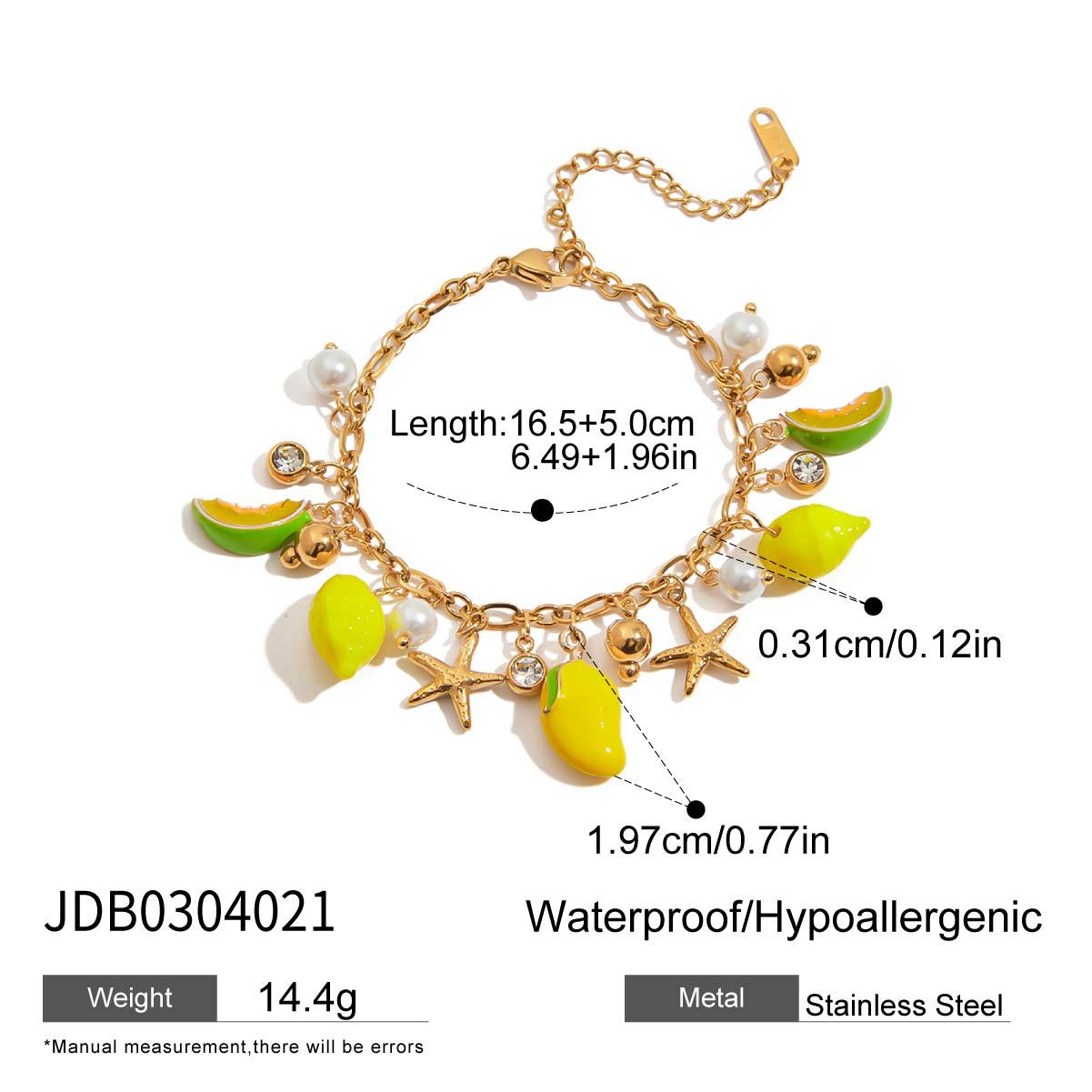 Damen Accessoire-Armband mit bunten Früchten und maritimen Anhängern Shop Nory