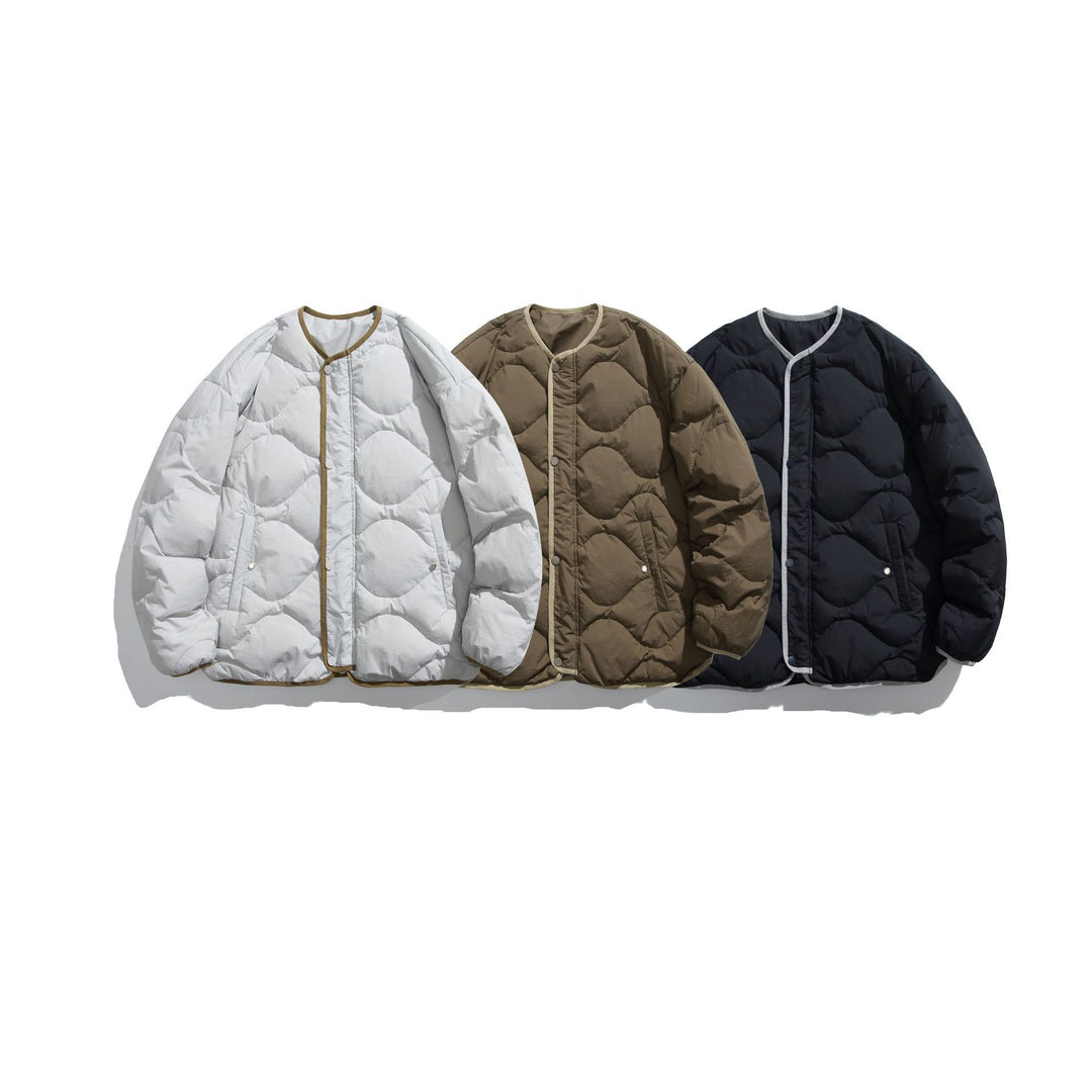 Unisex Boxy gesteppte Liner‑Jacke im Oversize‑Stil mit Rundhalsausschnitt Shop Nory