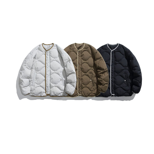 Unisex Boxy gesteppte Liner‑Jacke im Oversize‑Stil mit Rundhalsausschnitt Shop Nory
