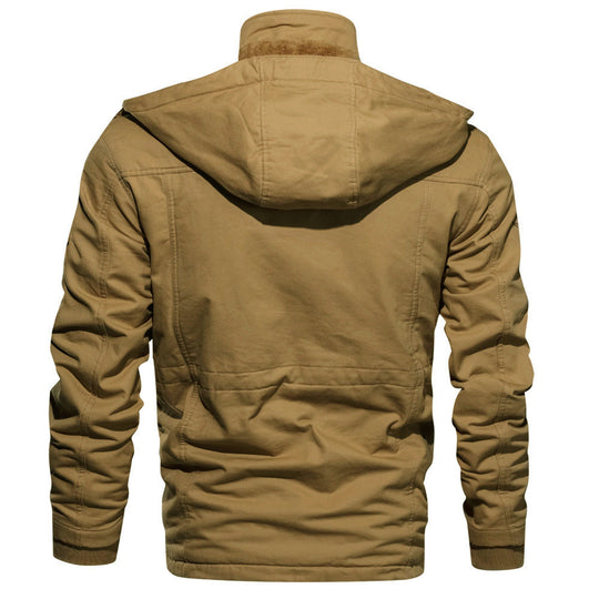 Herren Utility-Feldjacke mit Teddyfutter, Mehrfach-Taschen und Taillenzug Shop Nory