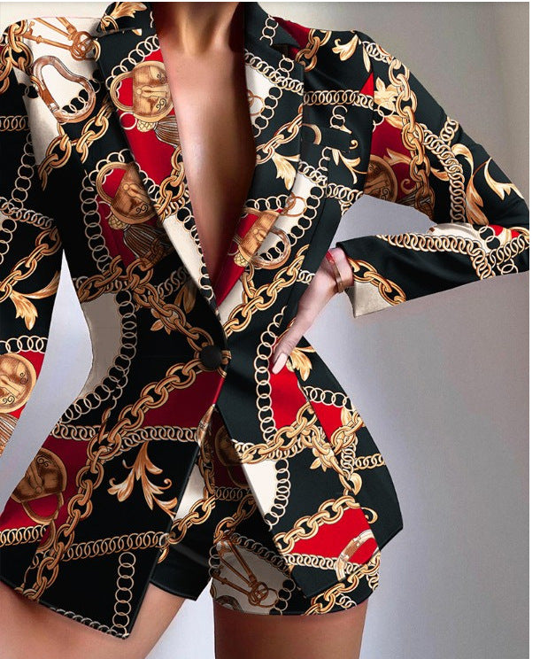 Damen taillierter Zebra-Muster-Longblazer mit betonter Taille und Single-Button Shop Nory