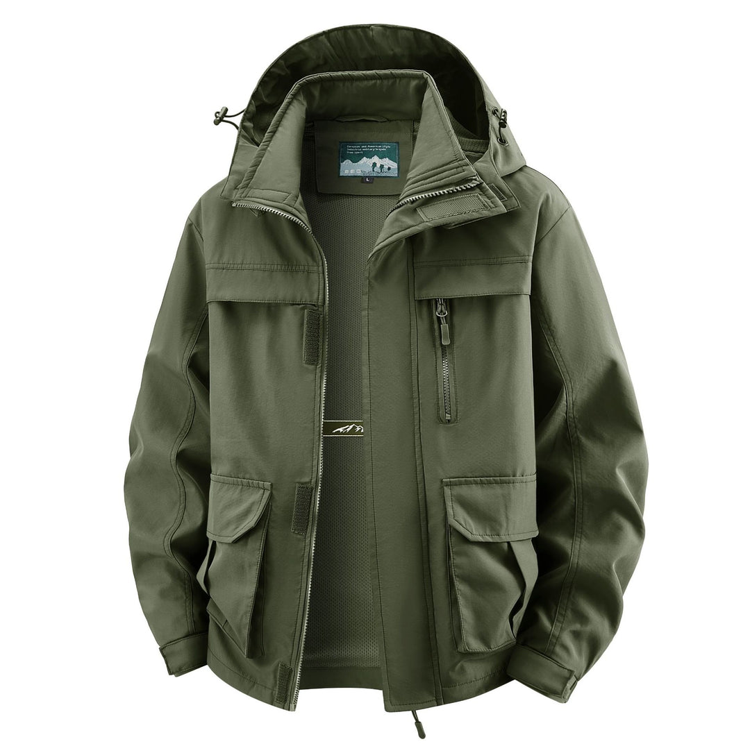 Herren Field‑Utility‑Outdoorjacke mit Kapuze, Multifach‑Taschen und Mesh‑Innenfutter Shop Nory
