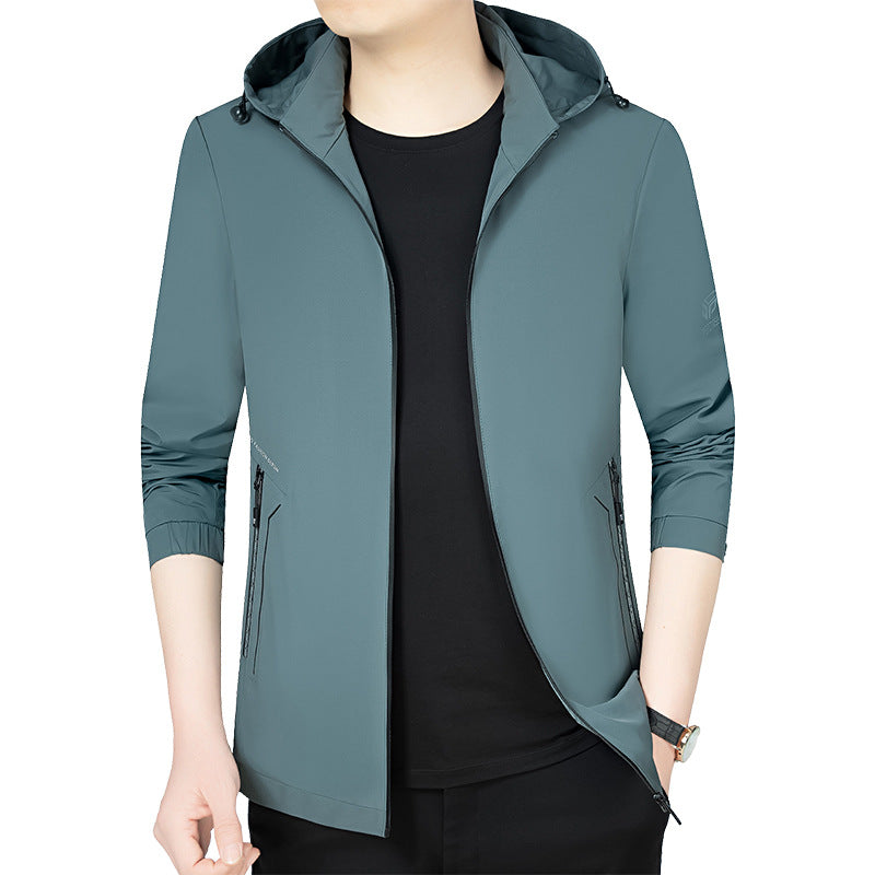 Herren Leichte Kapuzenjacke im urbanen Travel-Style mit Dreiviertelärmeln Shop Nory