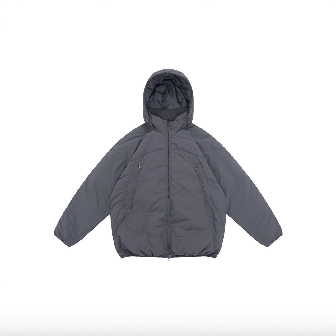 Unisex Voluminöse Kapuzen‑Isolationsjacke im Boxy‑Schnitt mit verdeckten Reißverschlusstaschen Shop Nory