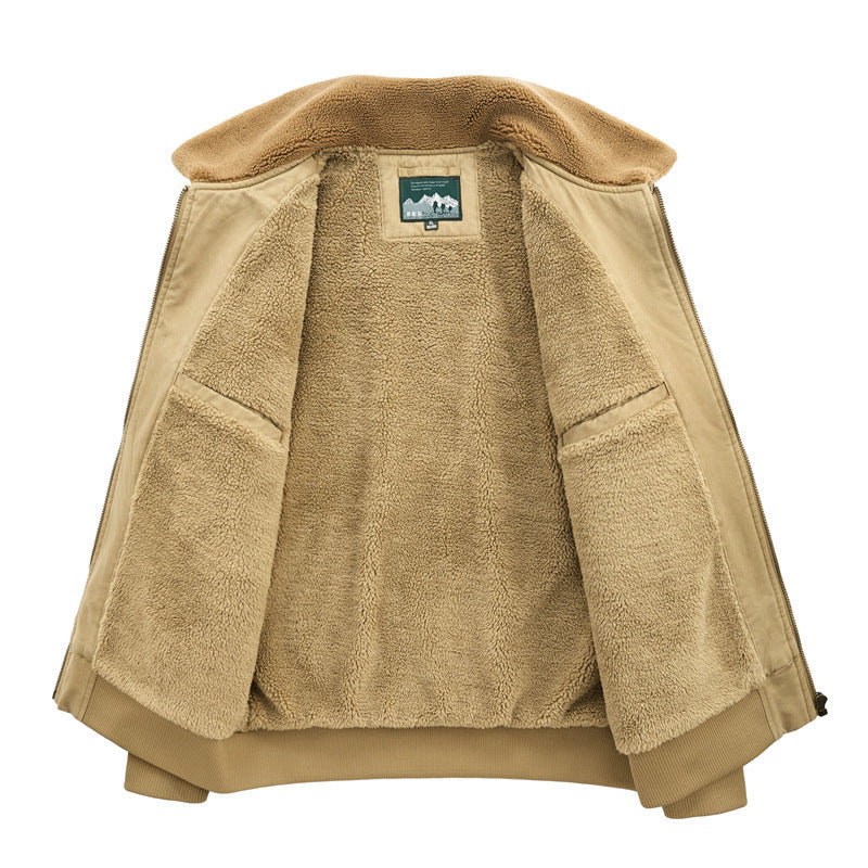 Herren Canvas-Fliegerblouson mit wärmender Teddyfleece-Innenlage und Sherpa-Kragen Shop Nory