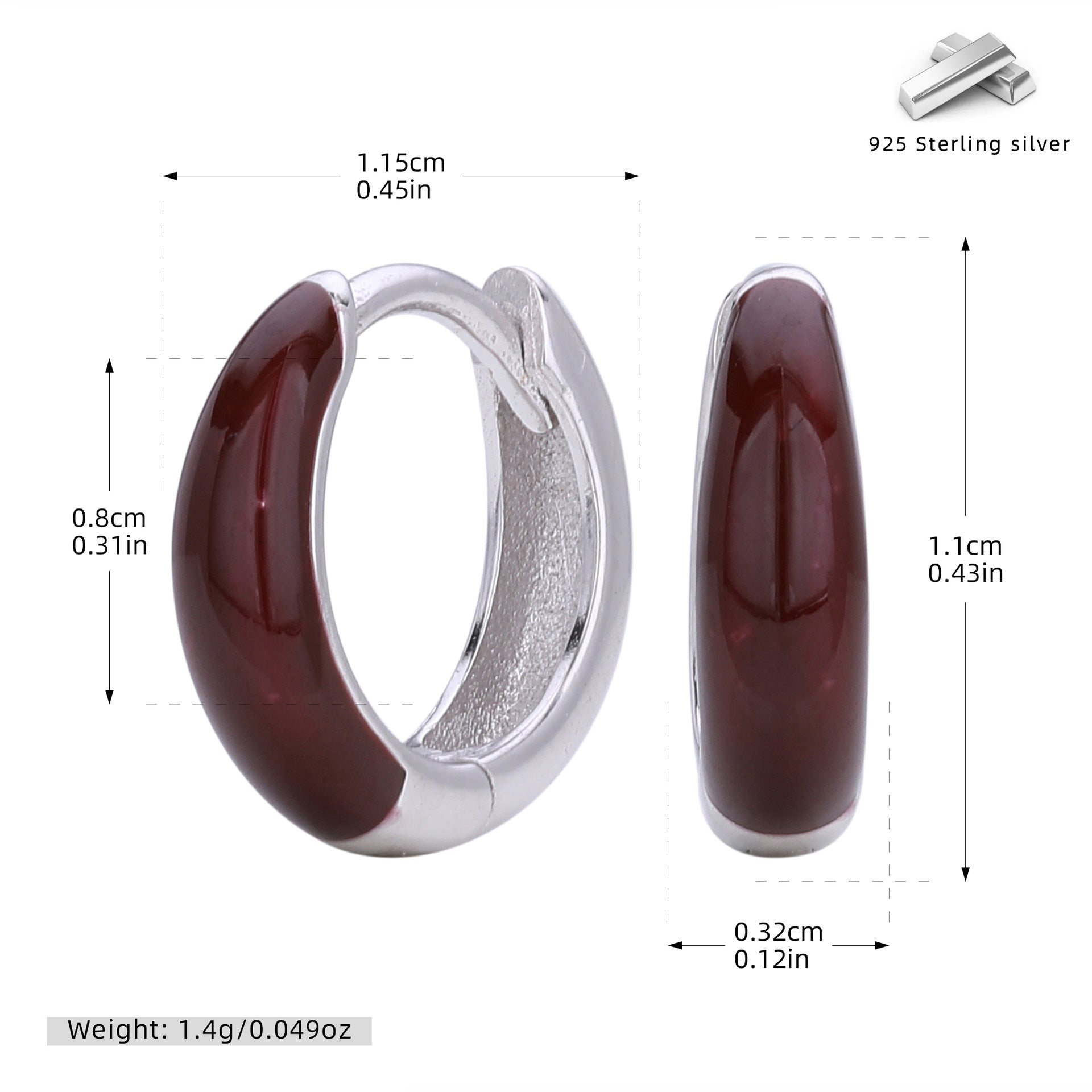 Damen Schmuck-Creolen aus hochwertigem 925 Sterling Silber mit elegantem Design Shop Nory