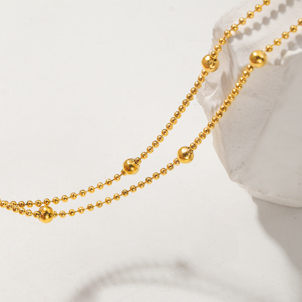 Frauen Dainty Gold Perlen Geschichtete Halskette Shop Nory