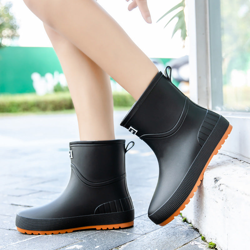 Damen Wasserdichte Kurz-Gummistiefel mit rutschfester Profilsohle und komfortabler Innensohle Shop Nory