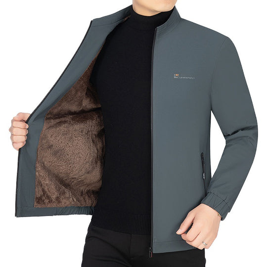 Herren Stehkragen-Jacke mit wärmendem Teddyfutter und Reißverschluss Shop Nory
