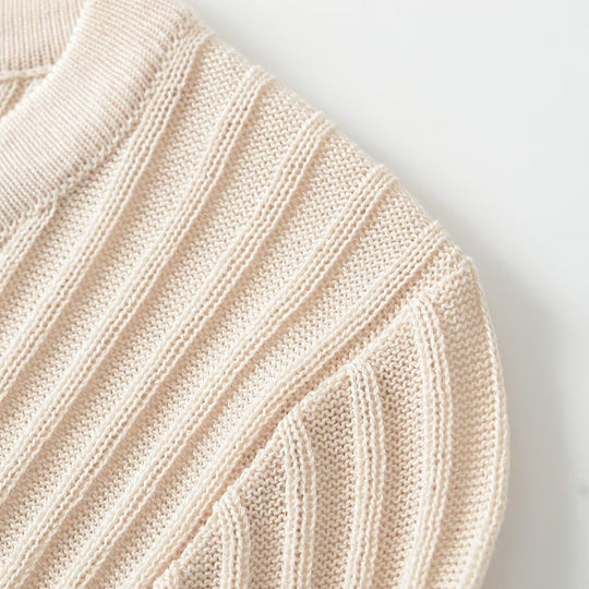 Damen Figurbetontes geripptes Langarm-Feinstrickshirt mit Henley-Knopfleiste Shop Nory