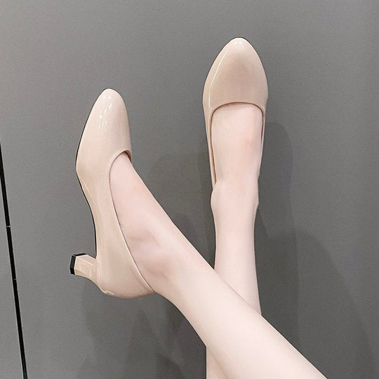 Damen elegante spitze Ballerinas mit bequemen Absatz