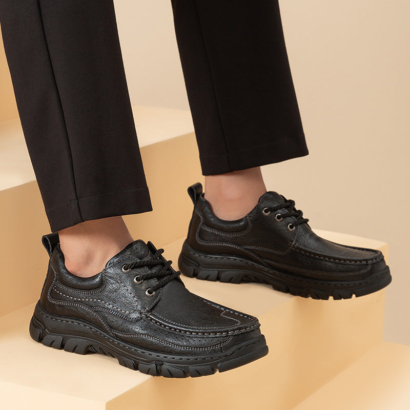 Herren Komfortable Lederschuhe mit rutschfester Sohle