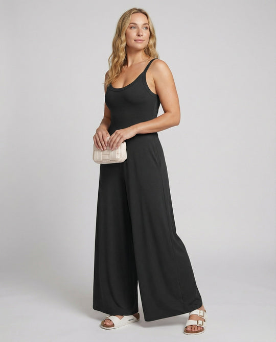 Damen eleganter Jumpsuit mit weitem Bein und komfortablem Schnitt