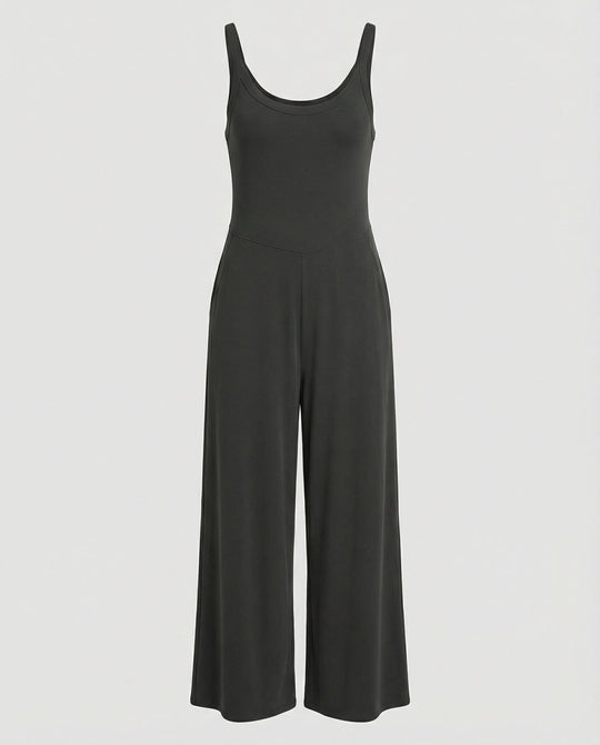 Damen eleganter Jumpsuit mit weitem Bein und komfortablem Schnitt