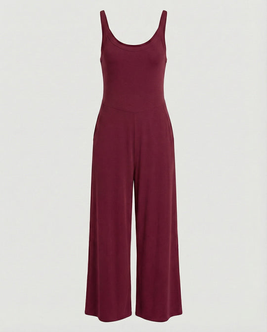 Damen eleganter Jumpsuit mit weitem Bein und komfortablem Schnitt