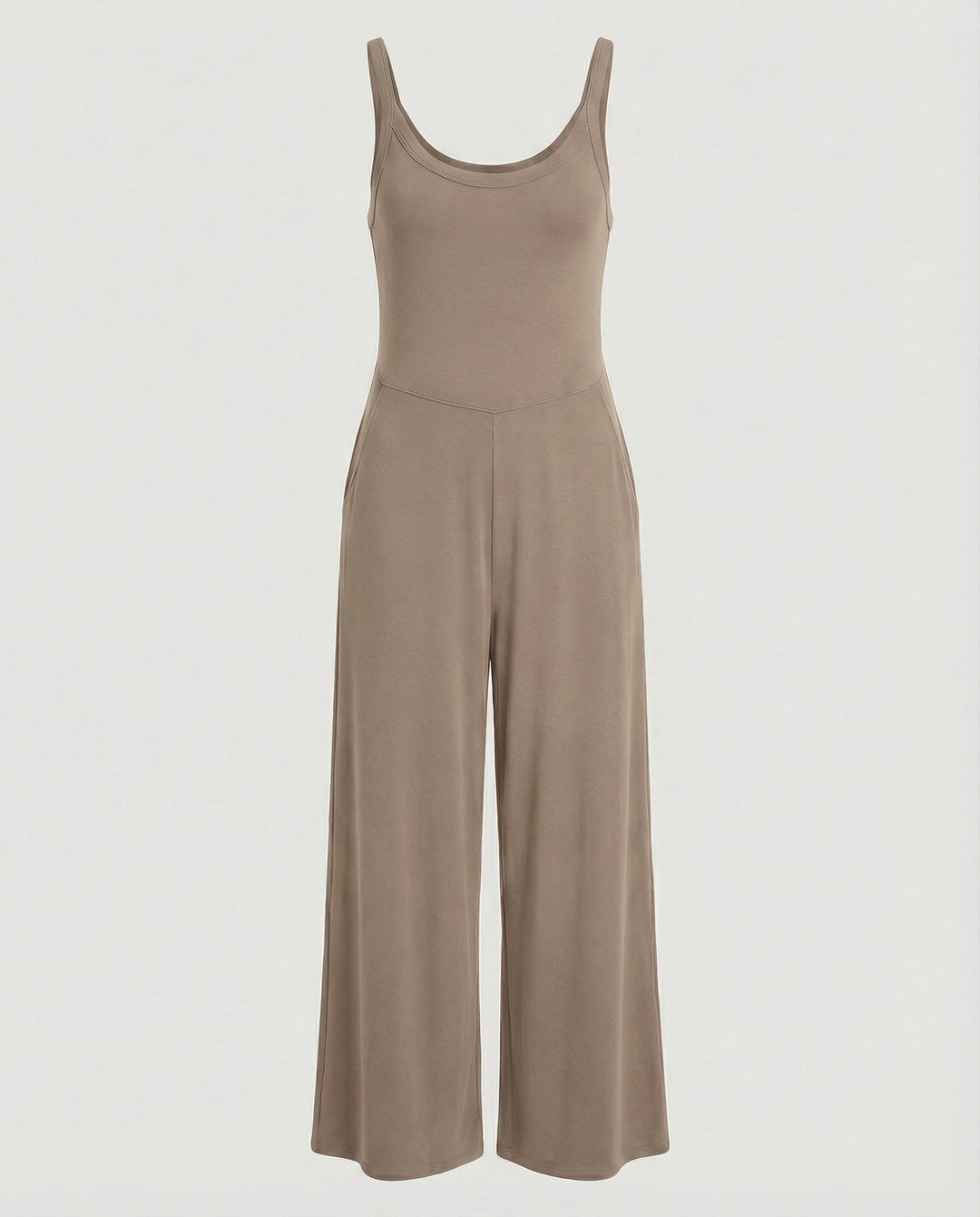 Damen eleganter Jumpsuit mit weitem Bein und komfortablem Schnitt