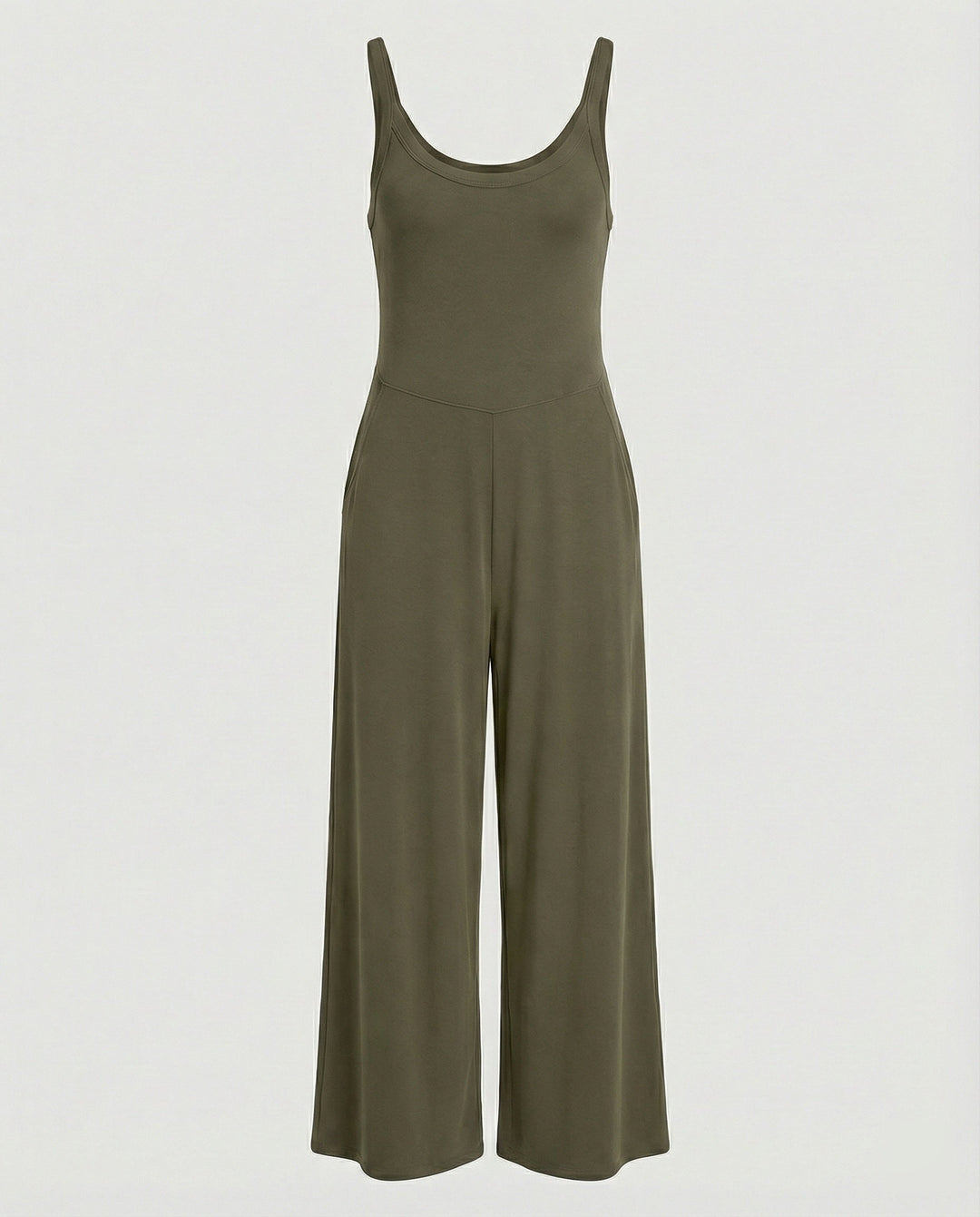 Damen eleganter Jumpsuit mit weitem Bein und komfortablem Schnitt