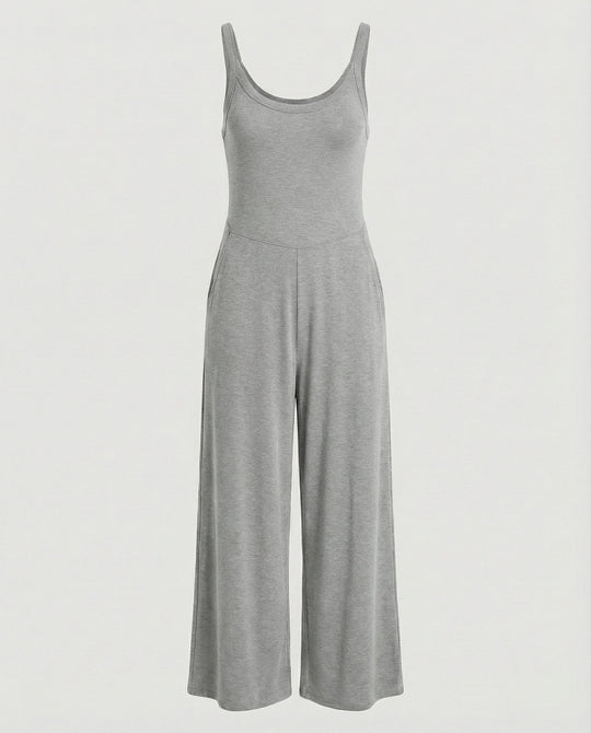 Damen eleganter Jumpsuit mit weitem Bein und komfortablem Schnitt