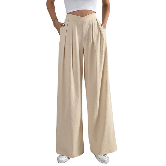 Damen hohe Bund Culotte-Hose mit Faltenlegung und weitem Bein Shop Nory