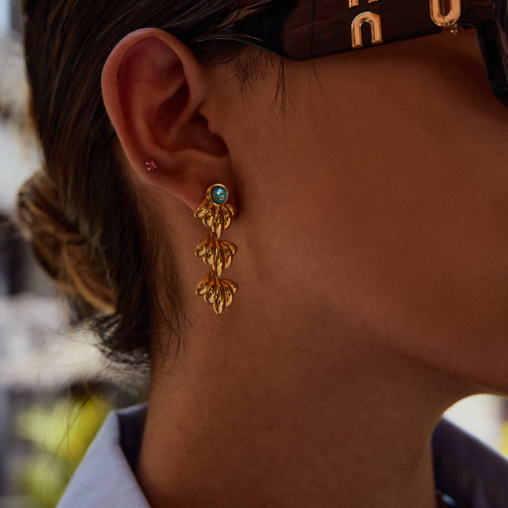 Damen Ohrhänger mit Muschel- und Seestern-Motiv aus hypoallergenem Edelstahl Shop Nory