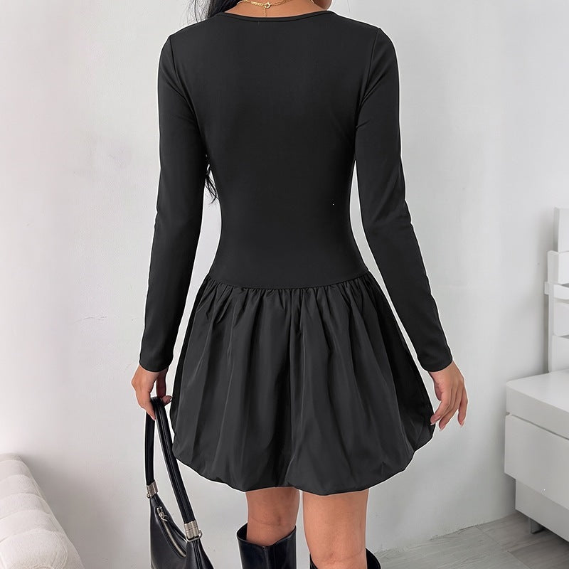 Damen Verspieltes Puffrockkleid mit langen Ärmeln Shop Nory