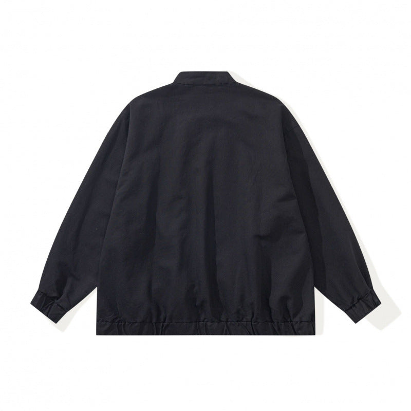 Unisex Boxige leichte Bomberjacke aus Baumwollmix mit Stehkragen, Reißverschluss und Kordelzugsaum Shop Nory