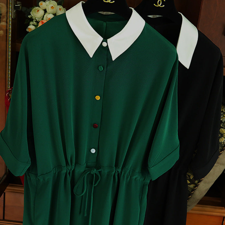 Damen Modisches Hemdkleid mit Taillenzug Shop Nory