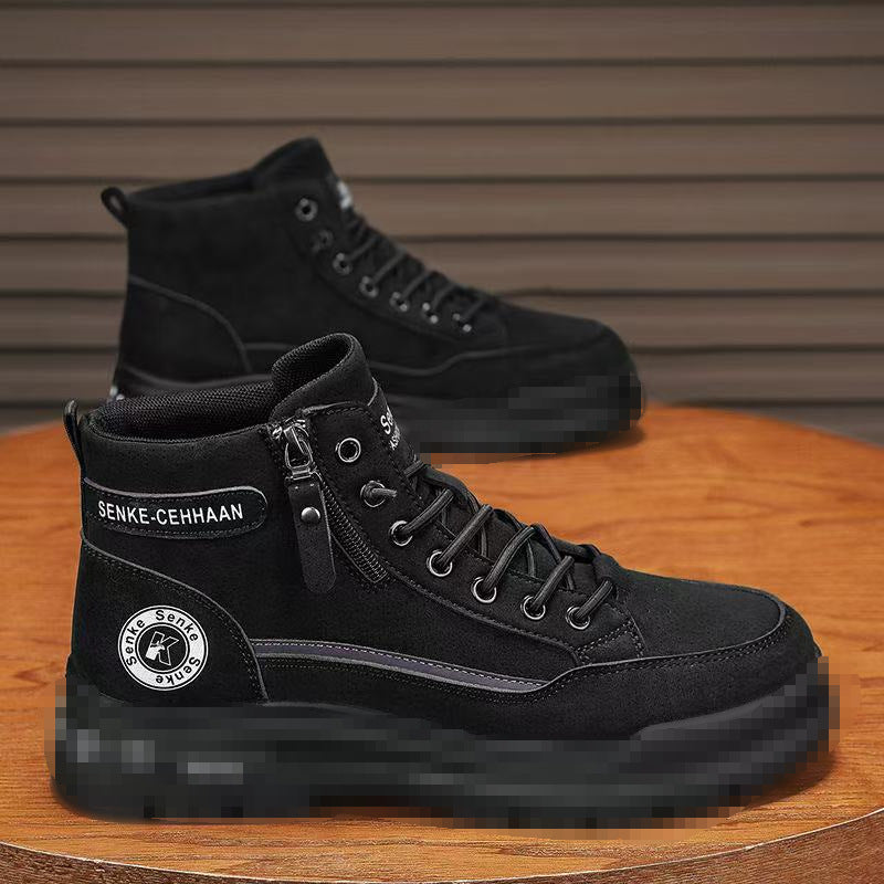 Herren knöchelhohe Sneaker-Boots aus Veloursleder mit Reißverschluss und profilierter Gummisohle Shop Nory