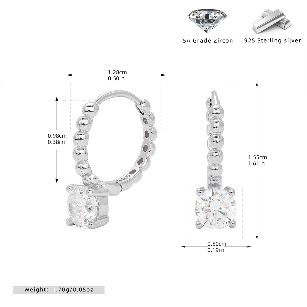 Damen Ohrhänger mit elegantem Zirkon-Anhänger aus hochwertigem 925 Sterling Silber Shop Nory