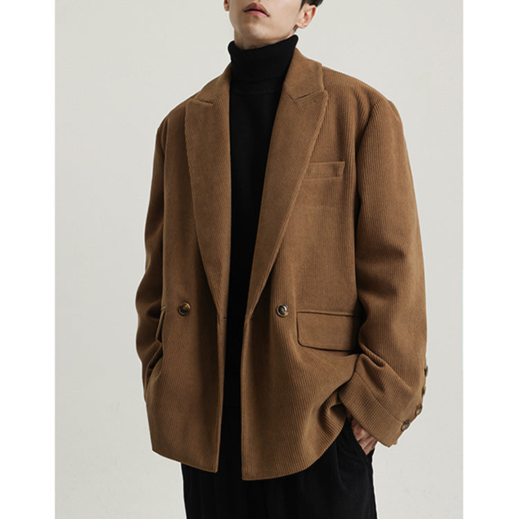 Herren Weitgeschnittenes Cord-Sakko mit breitem Revers und Pattentaschen Shop Nory