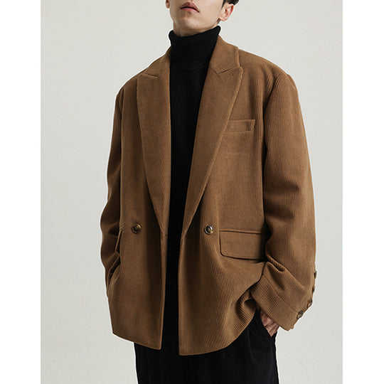 Herren Weitgeschnittenes Cord-Sakko mit breitem Revers und Pattentaschen Shop Nory