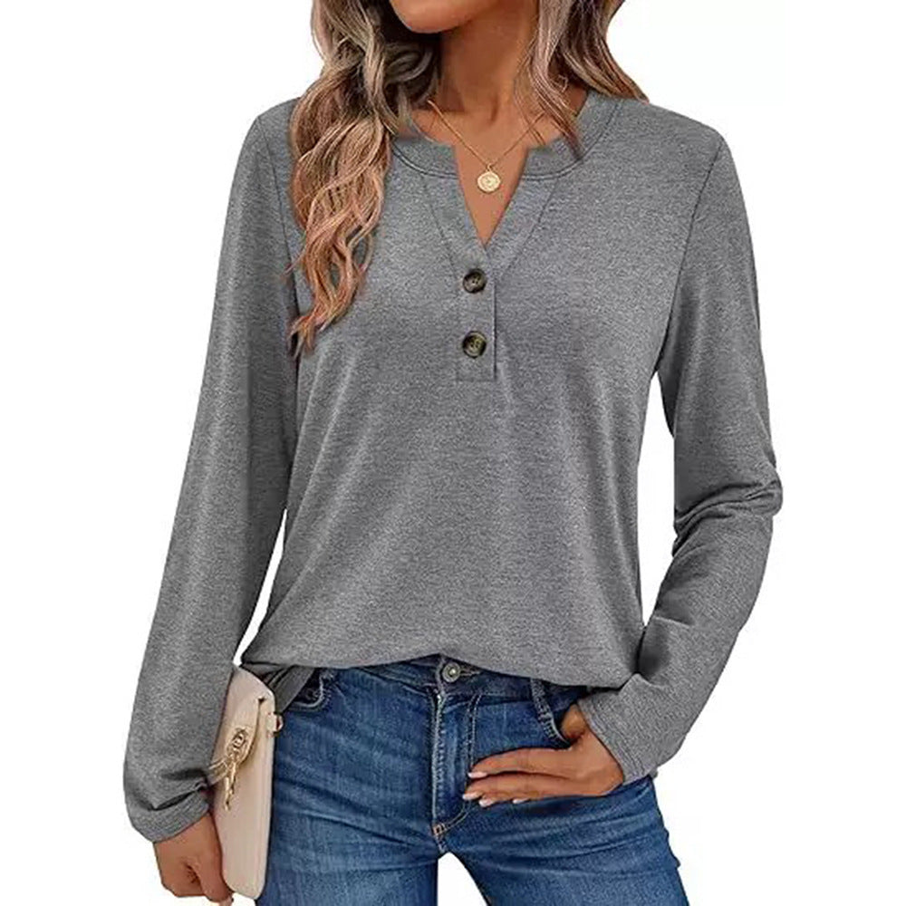 Damen Langarmshirt mit Knopfdetails